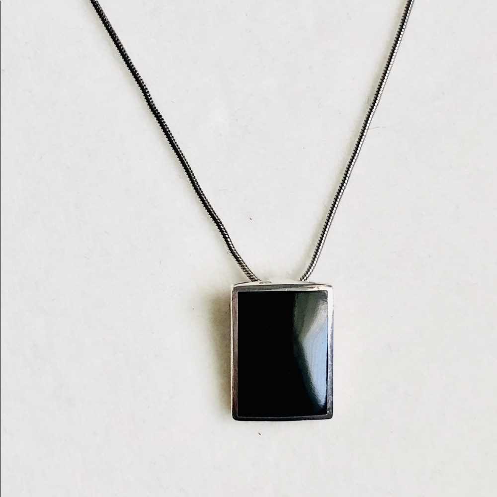 Sterling Silver Onyx Necklace